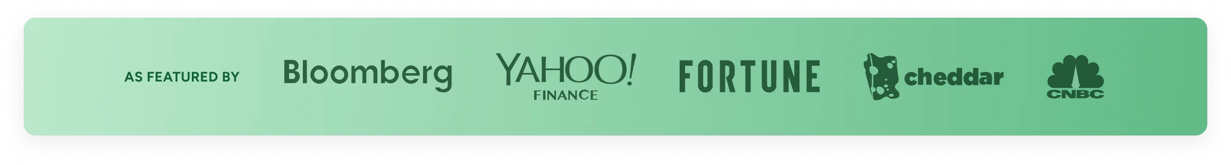 As featured by Bloomberg, Yahoo Finance, Fortune, Cheddar and CNBC