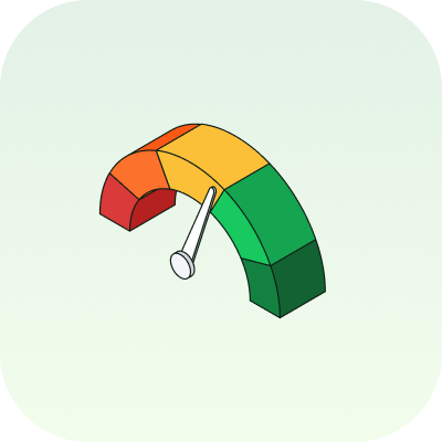Credit score gauge icon