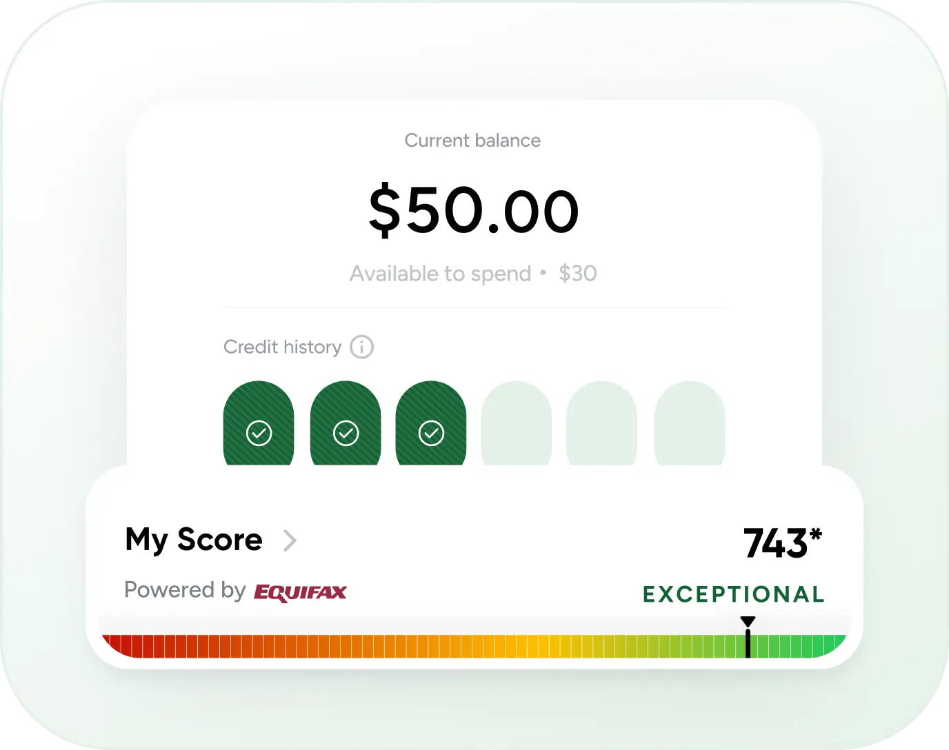 Build credit history card preview