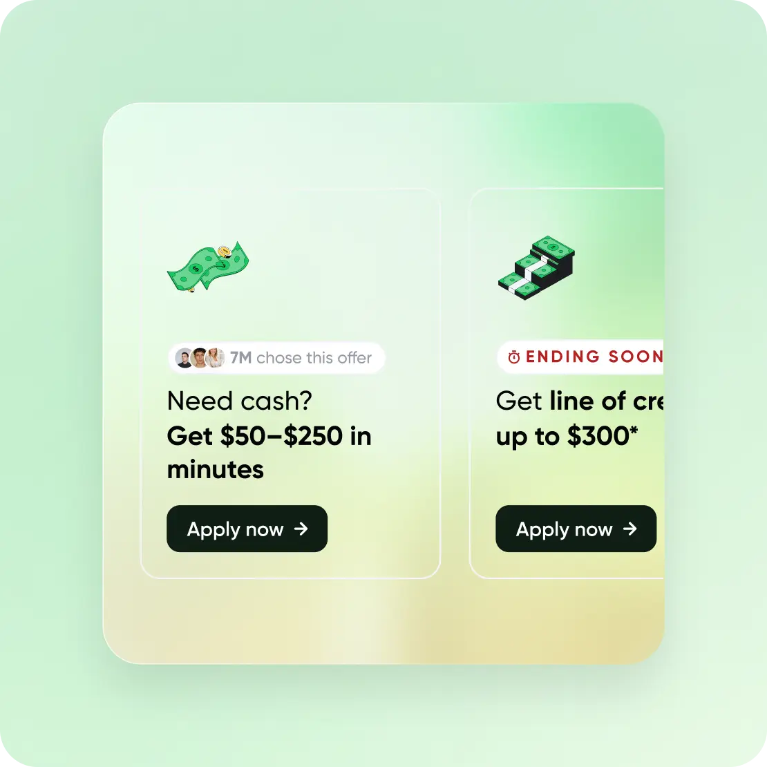 Visual representation of accepting an offer