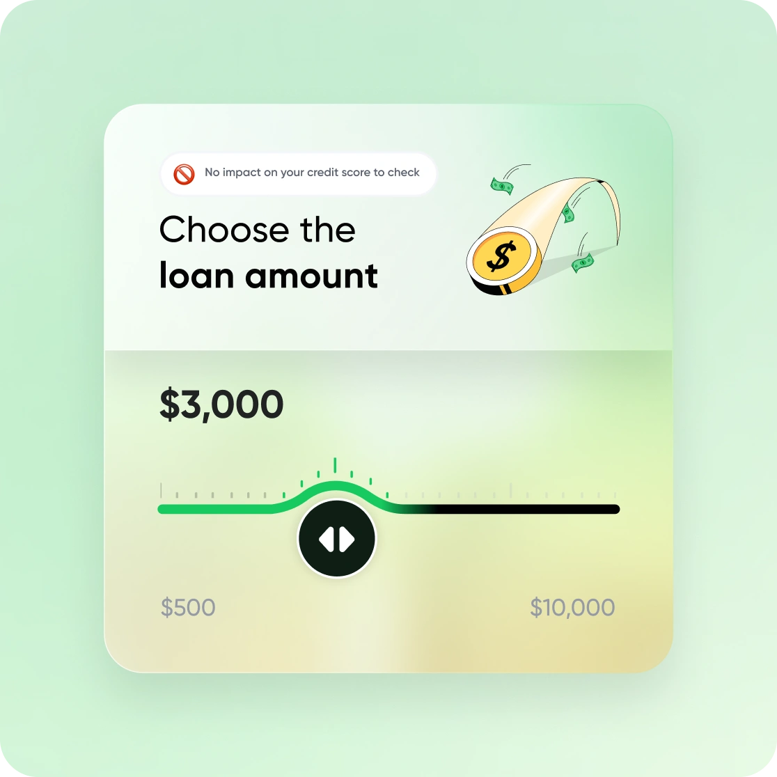 Visual representation of choosing an amount